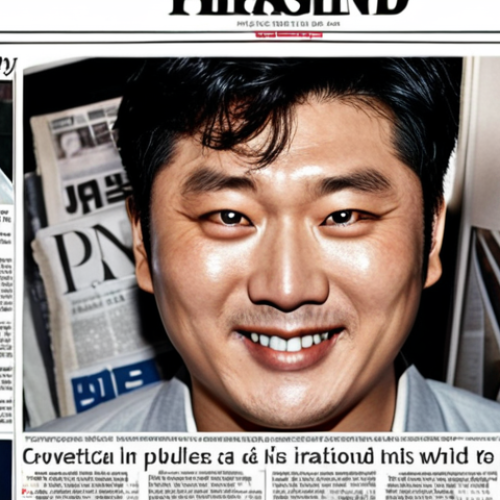 Home 11 **Prompt 1: The Dual Nature of Celebrity**
A highly detailed, cinematic portrait of a charismatic South Korean male celebrity, similar to Kang Ho-dong, with a warm, inviting smile, yet his eyes betray a deep, underlying burden. Behind him, a subtle chaotic swirl of media flashes and fragmented newspaper headlines symbolizing intense public scrutiny and past turbulences. The lighting should create a stark contrast between his radiant public facade and the faint shadows of inner struggle, conveying the immense pressure and unexpected vulnerability behind the dazzling aura. Emphasize emotional depth and the duality of fame.